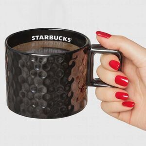 2019 Starbucks 12oz Cup Mug CERAMIC Coffee Tea Hot Cocoa Hammered Gunmetal